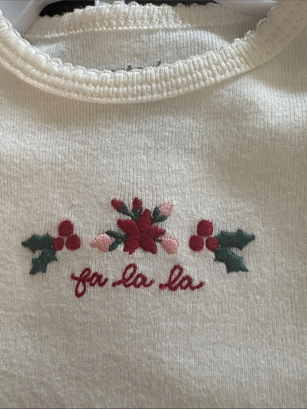 Carter's Cream Long-Sleeve Floral Accent Baby One-Piece